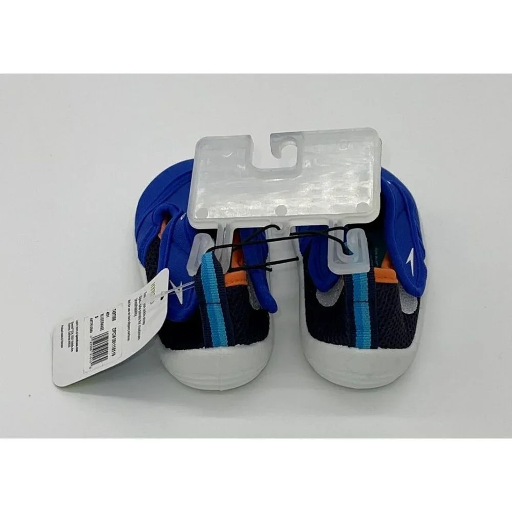 NWT Speedo Boys Kids Small 5/6 Hybrid Water Shoes Blue Orange White